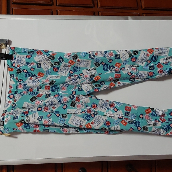 Pole and pole drop crotch postal stamp pants with side zipper - Picture 2 of 4